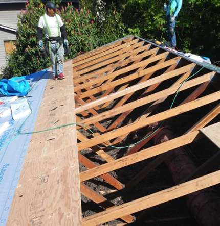 New roof installation